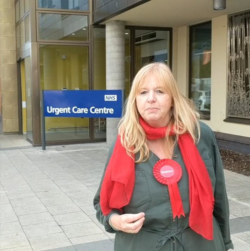Rosie outside the QE2 Urgent Care Centre